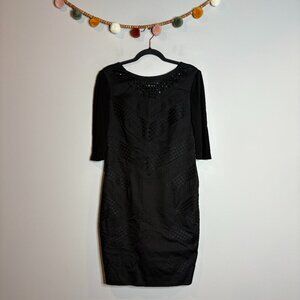 NWT Karen Millen black embroidered pencil dress - DN064